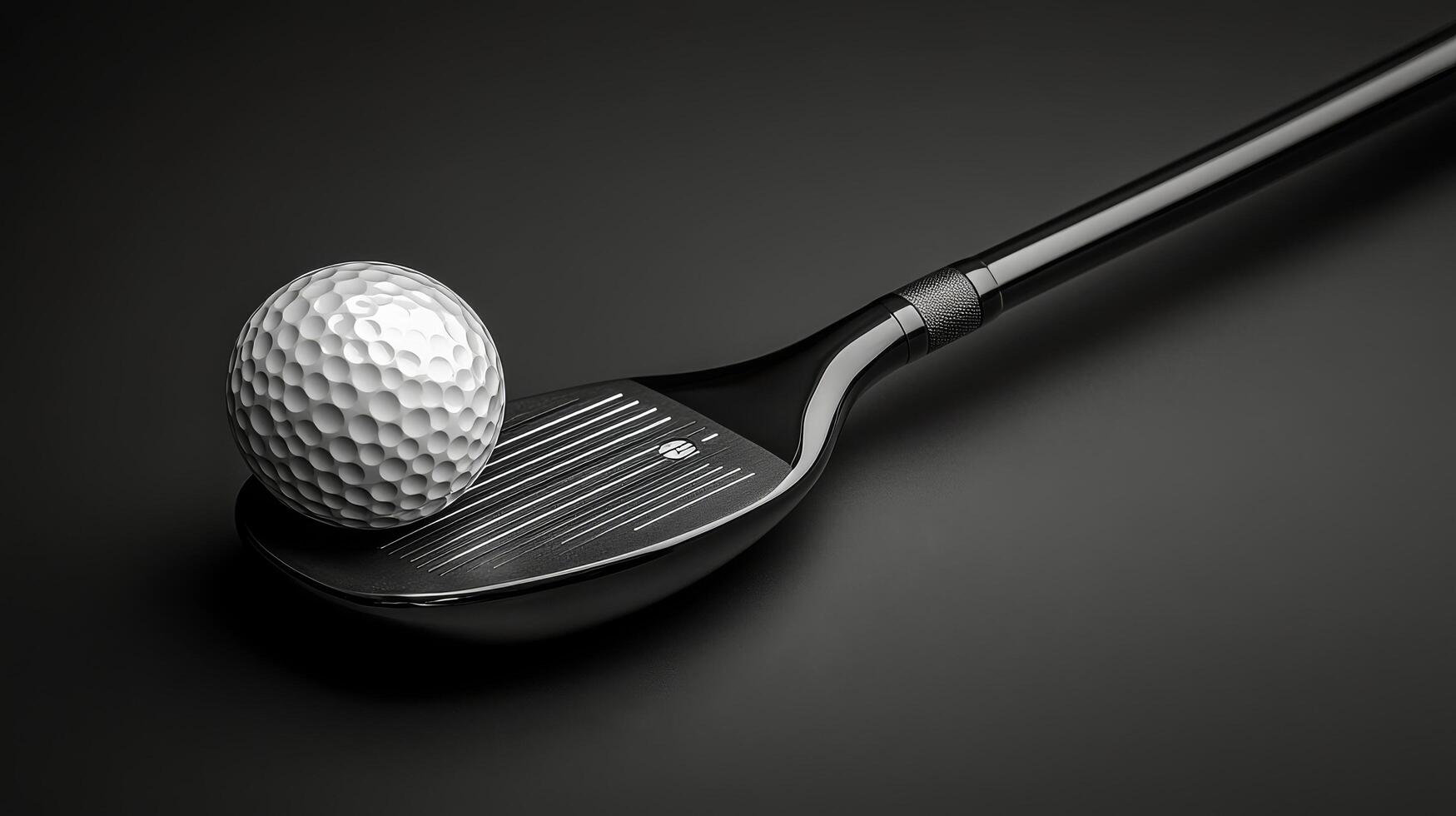 A detailed view of a golf ball resting on a tee against a dark backdrop photo