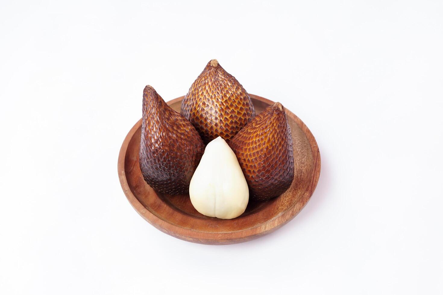 Snakefruit On White Background. Snake fruit path isolated on white. photo