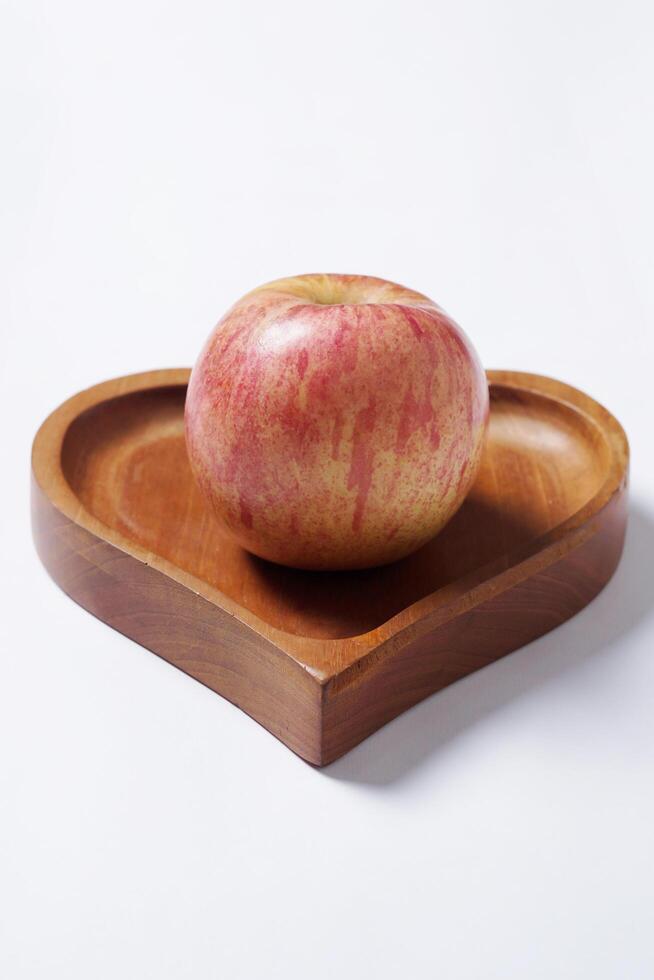 Red apple isolated on white background, fresh red apple with slices, clipping path photo