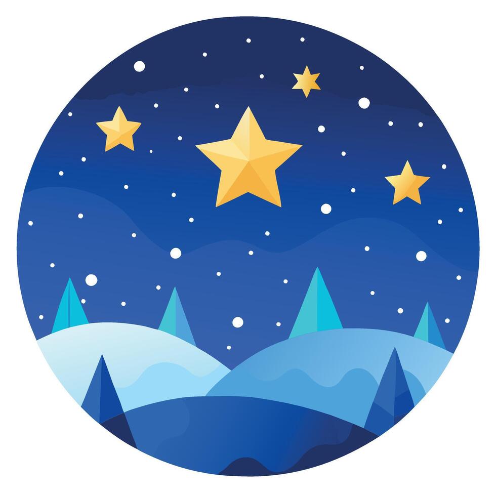 Festive starry sky background with blue light bokeh. New year and Christmas concept vector