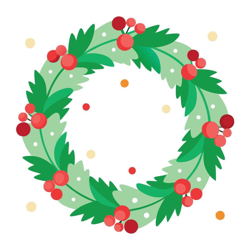 Minimalistic background with christmas wreath with empty copy space vector