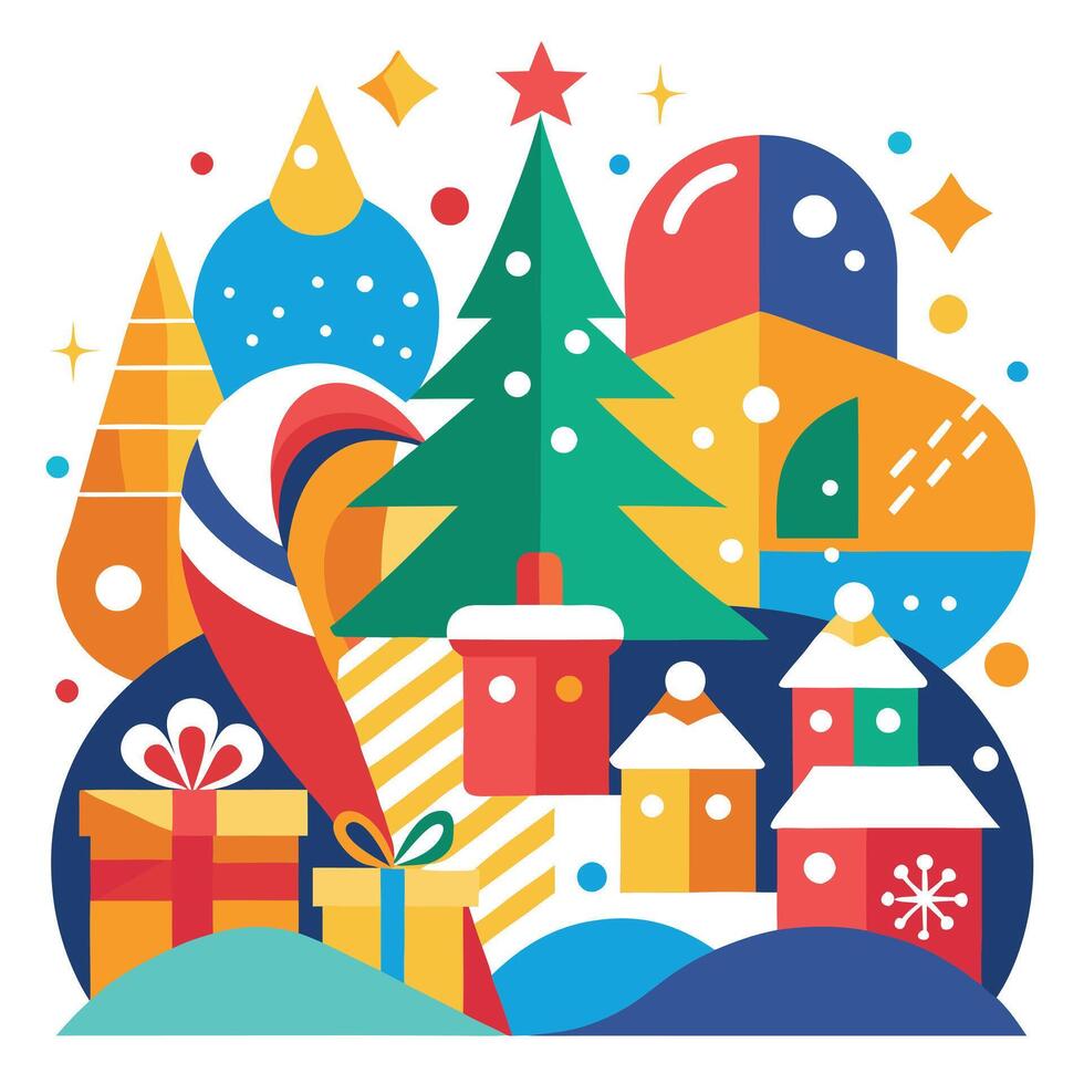 Colorful abstract christmas background header wallpaper illustration vector