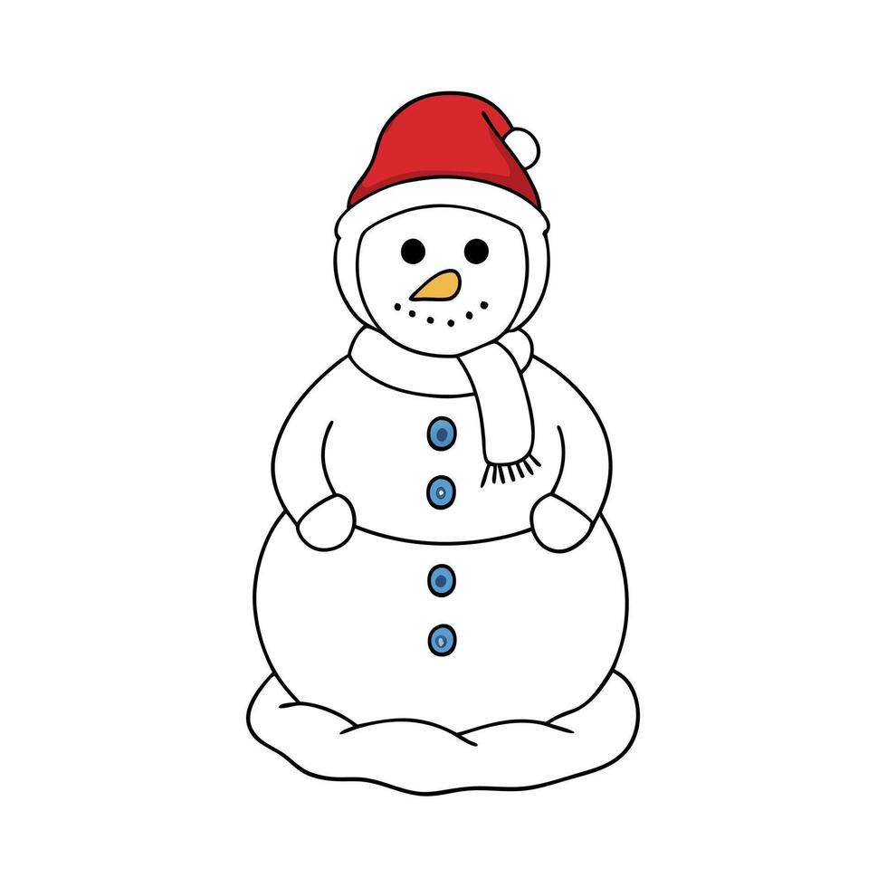 Holiday snow sculpture shaped like a human is termed Christmas snowman vector