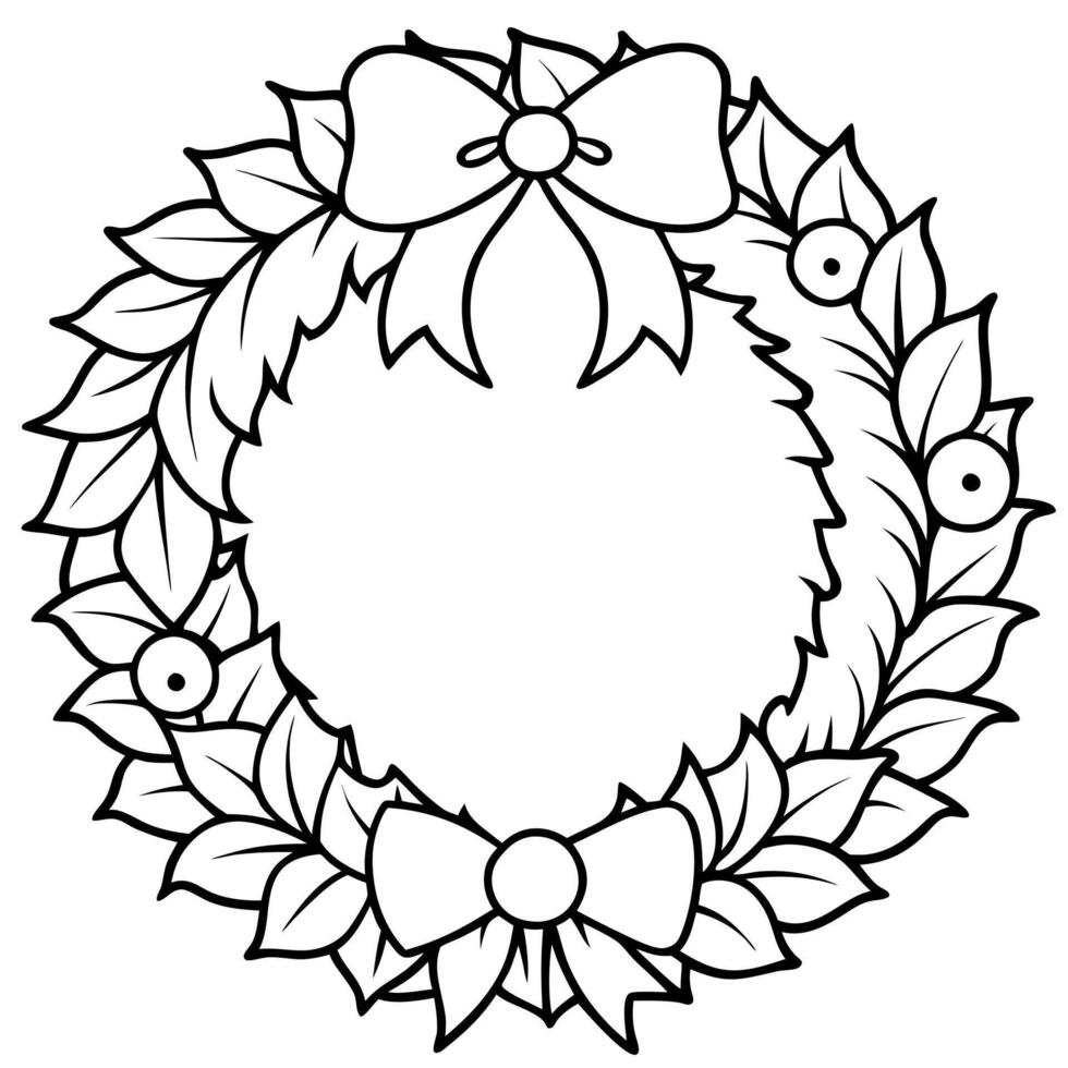 Illustration of a christmas wreath with a white background vector