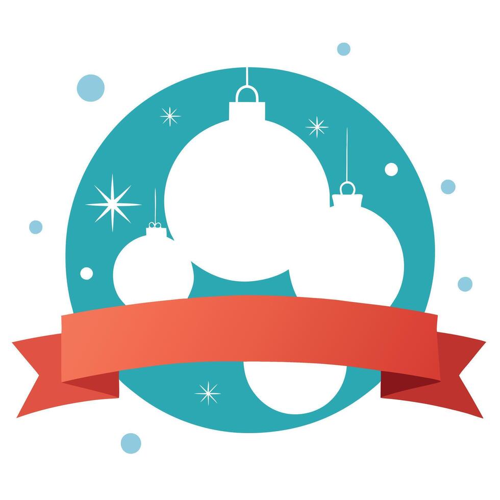 White christmas balls over blurred background. banner vector