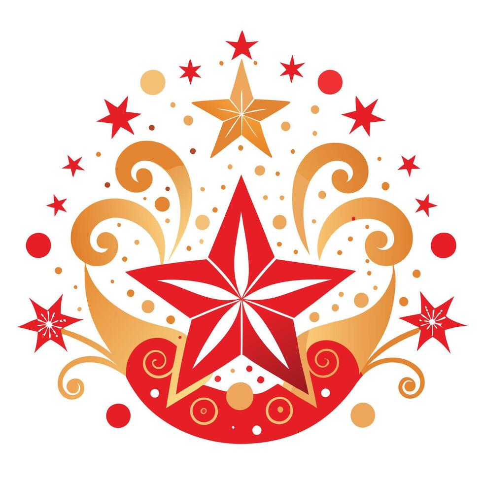 Fantastic Elegant Red Festive Background with Golden Glitter vector