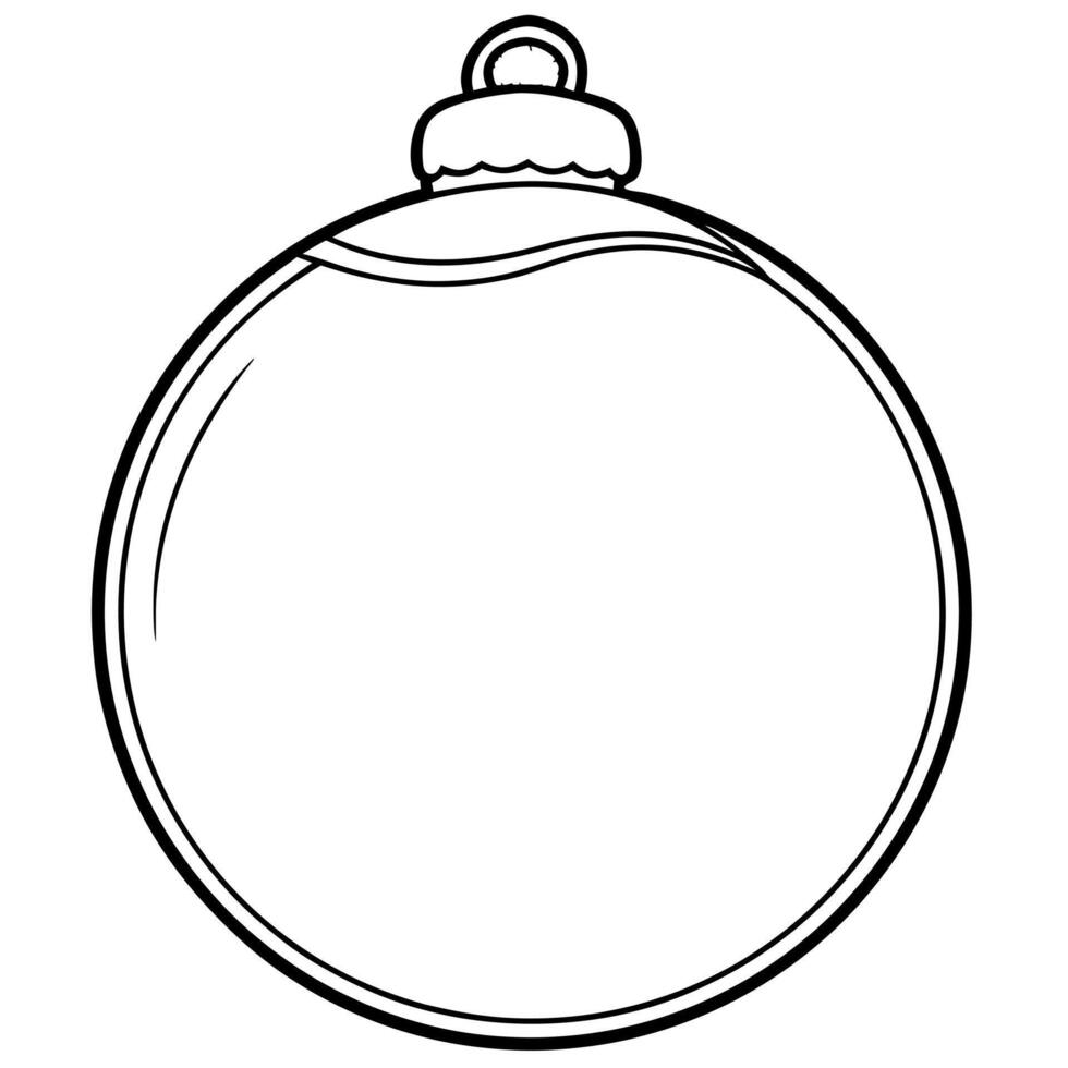 Round white blank Christmas ornament. mockup. copy space vector
