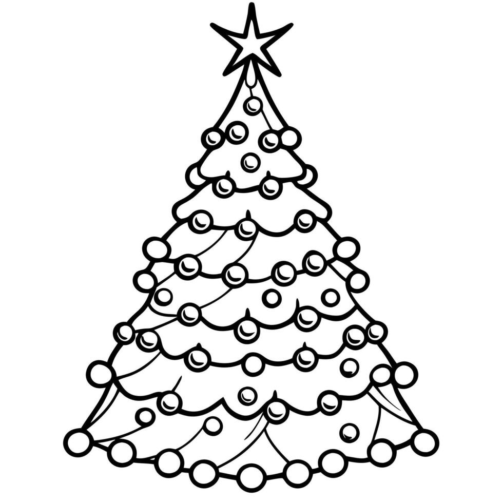 Luxury pearl and golden christmas tree on white background. vector