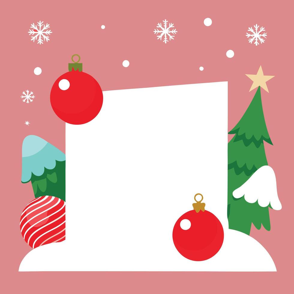 Blank White Card for Christmas Wishes. Letters. and Greetings vector