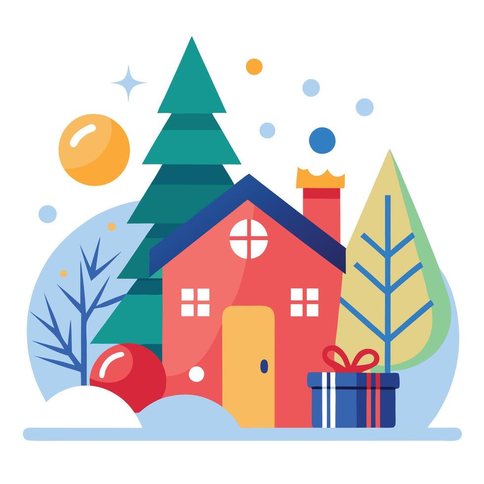 Minimal and modern image of christmas home decor background vector