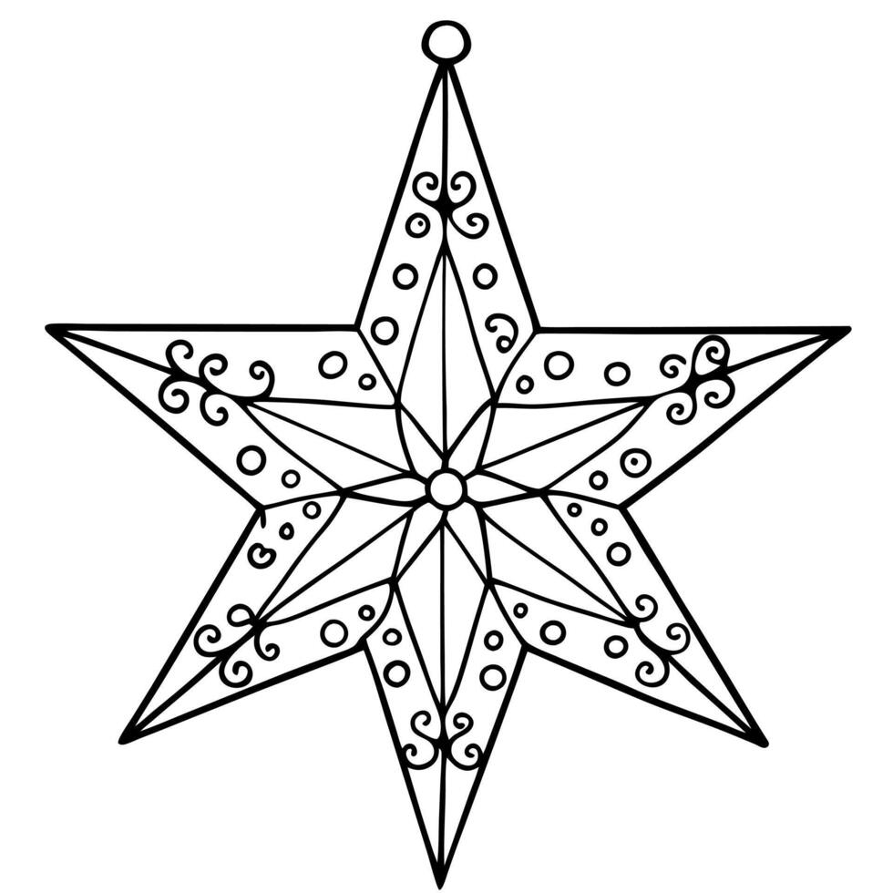 Decorative Christmas star. Merry christmas and happy new year concept. vector