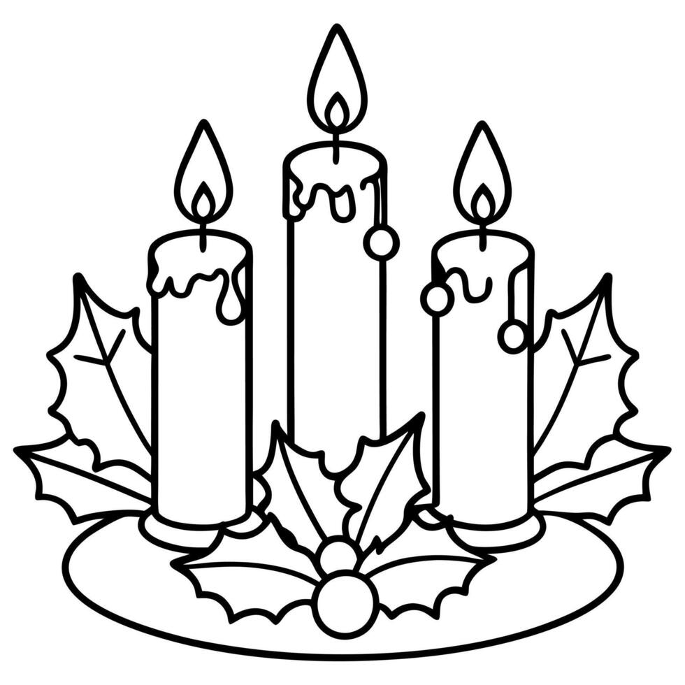 Festive Illumination. Traditional Christmas Advent Candles vector
