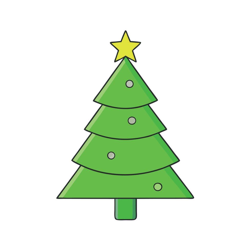Eco christmas concept background. Green paper cut pine tree template vector