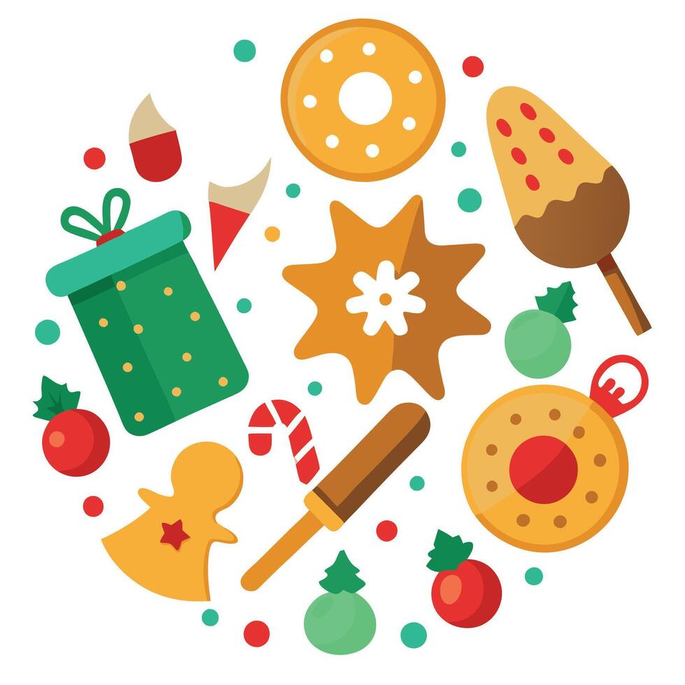 Background with christmas cookies created using tools vector