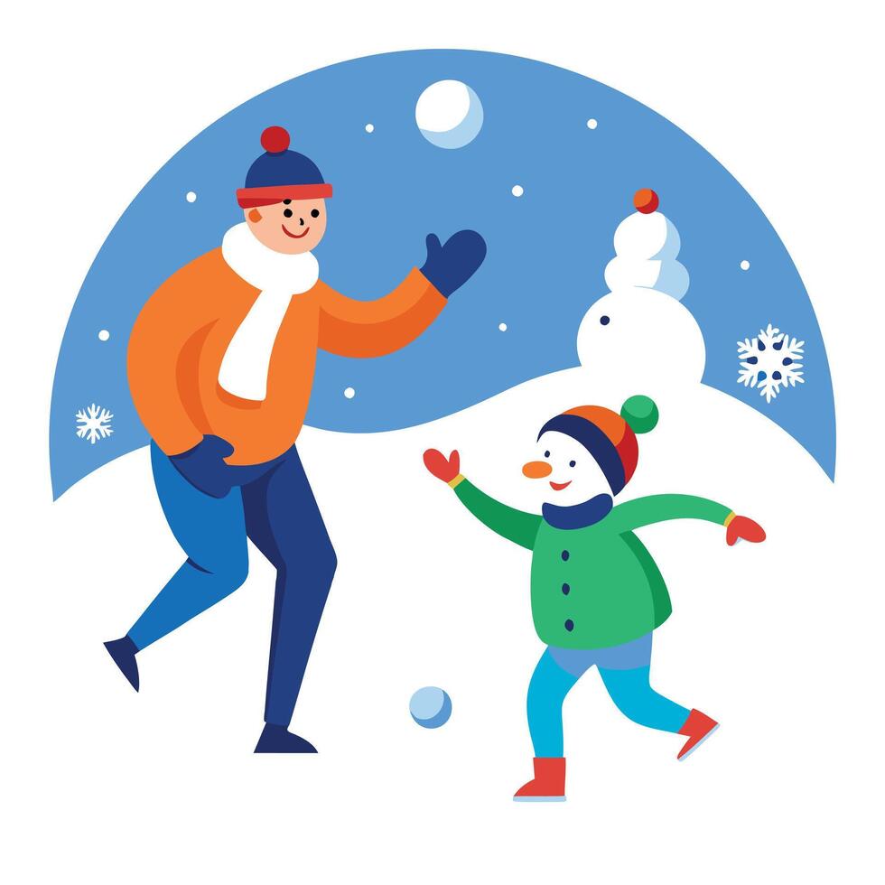 Illustration of snowball outdoors in winter holidays at christmas time vector