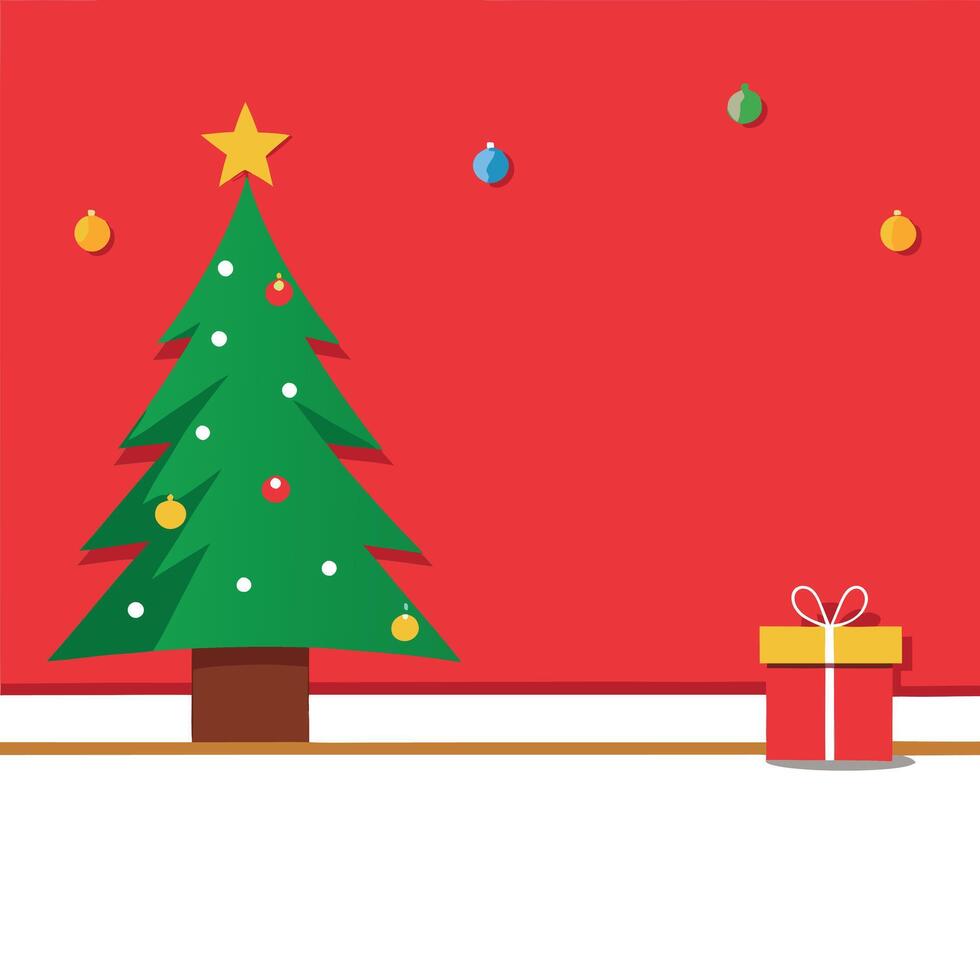Christmas interior wall background with floor and space for text vector