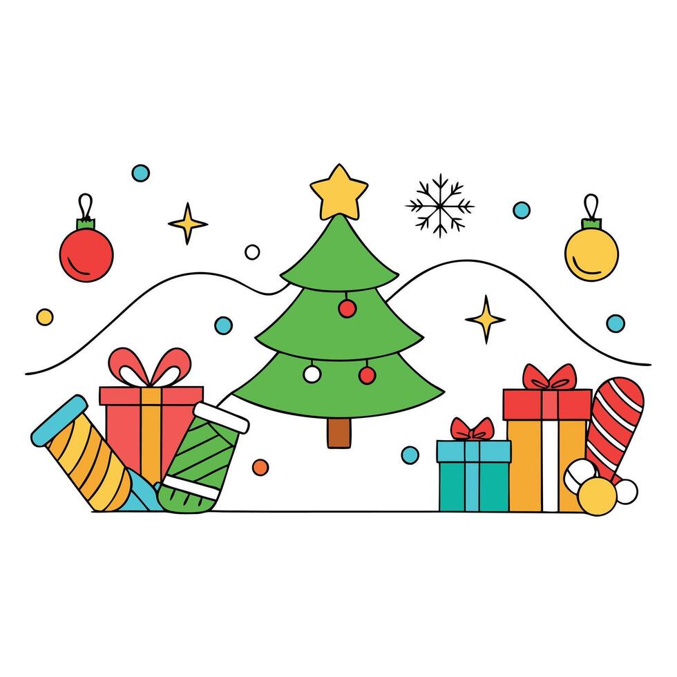 Merry christmas and happy new year festive background. vector