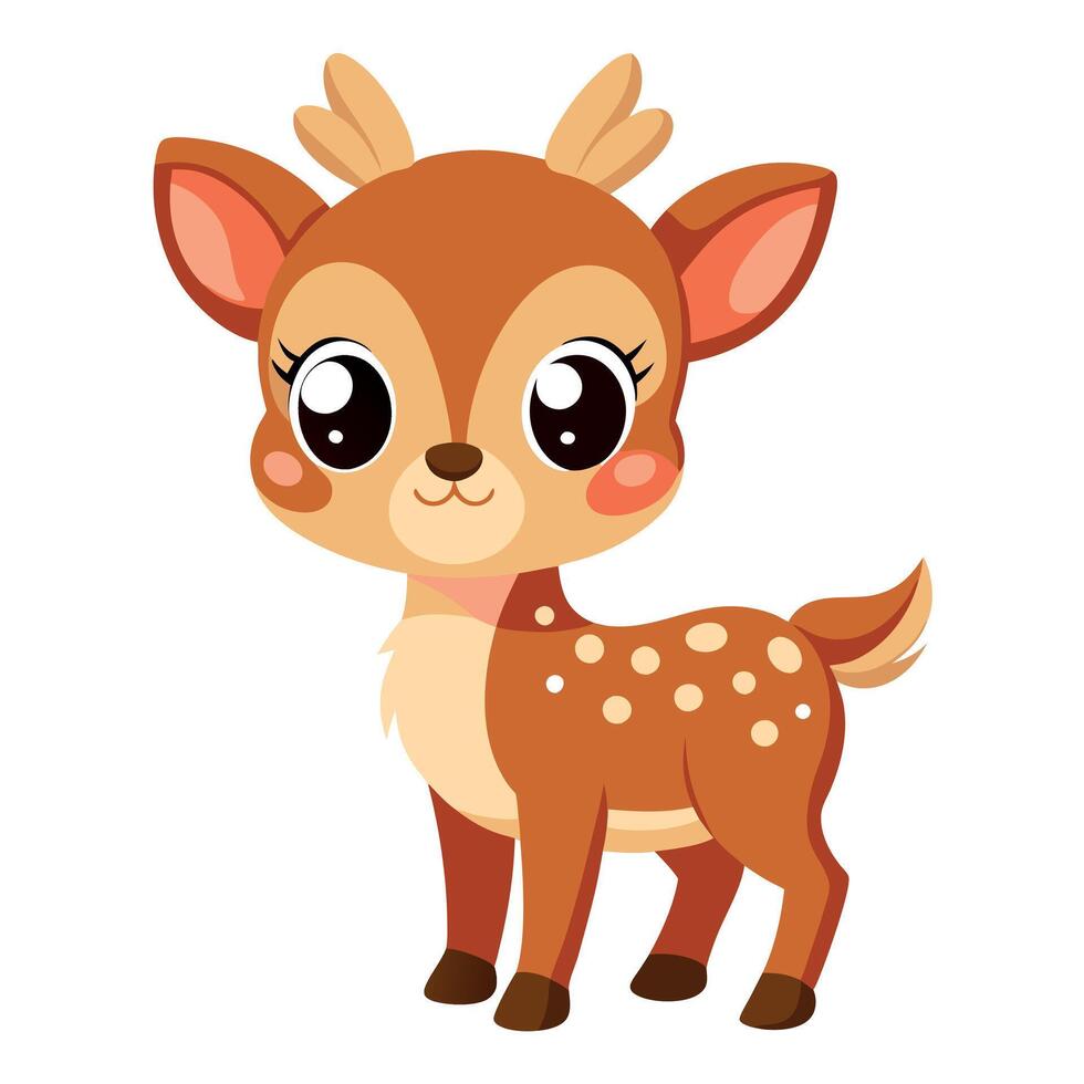 Cute cartoon of a baby deer for illustrations for children. AI Generator vector