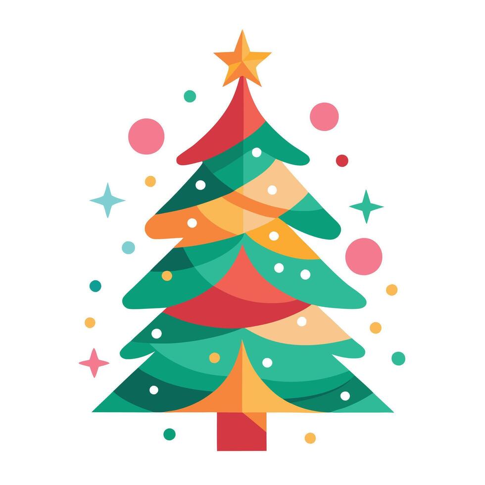 Abstract colorful illustration of a cristmas tree for the background of a christmas geetings card vector