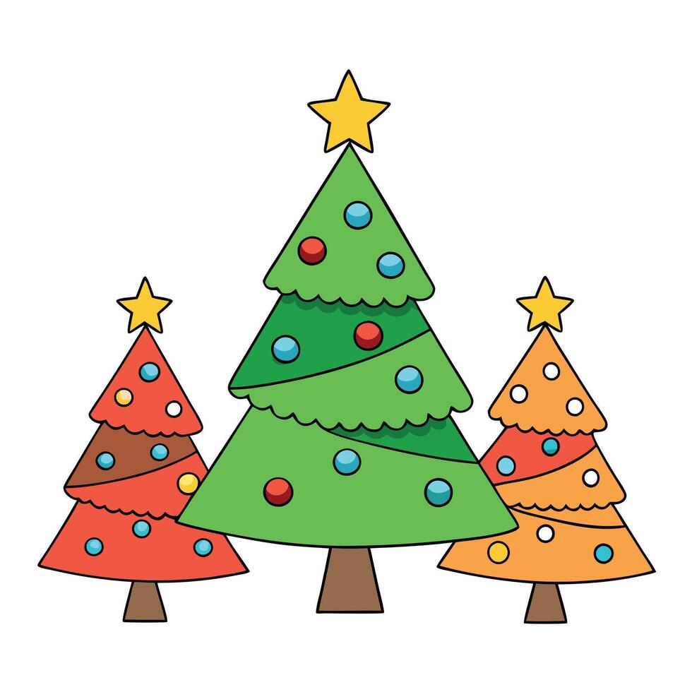 Christmas Tree clipart collection. . icons isolated on transparent background vector
