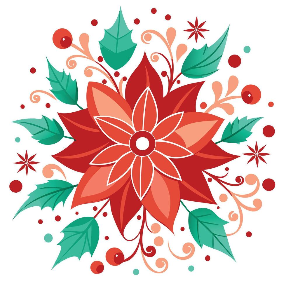 Abstract floral christmas wallpaper background illustration . vector