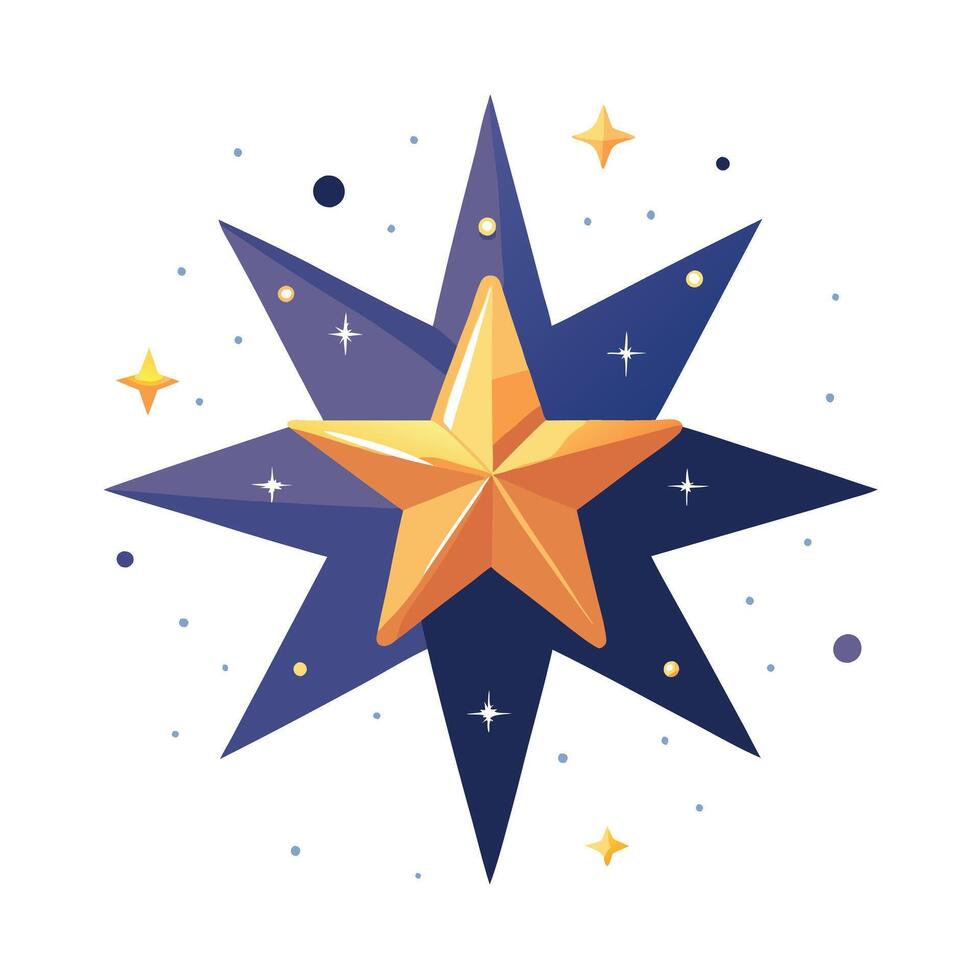Glowing star. Merry christmas and happy new year concept vector