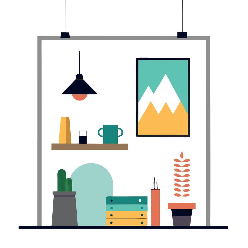 Scandinavian Interior Design Background. Contemporary Poster Mock up. vector
