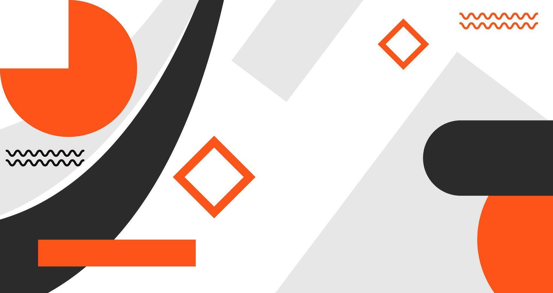 Digital technology banner shape background concept, Abstract geometric line solid color orange and black element design good for used on posters, banner, web and any more vector
