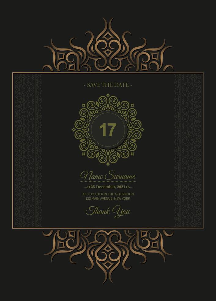 elegant birthday invitation template vector
