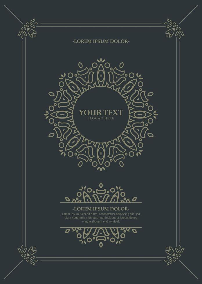 Art ornament greeting card template vector