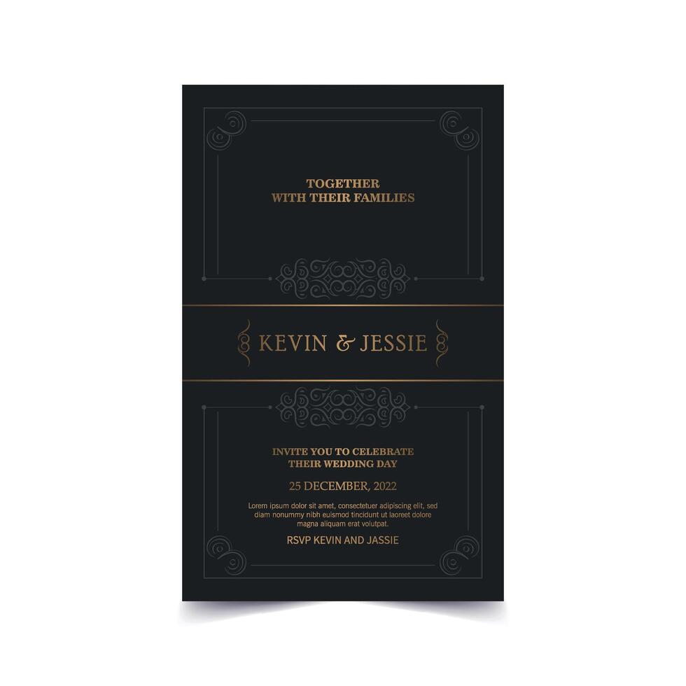 luxury ornament border style invitation vector