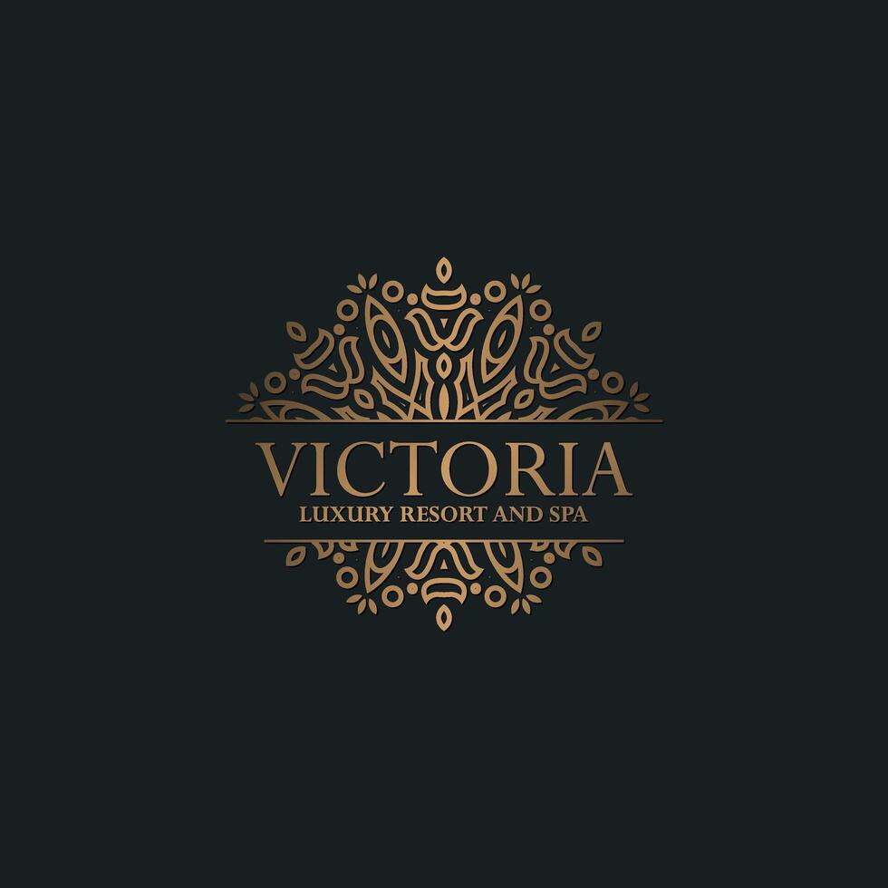 Luxury hotel label template. Trendy vintage royal ornament frames illustration. vector