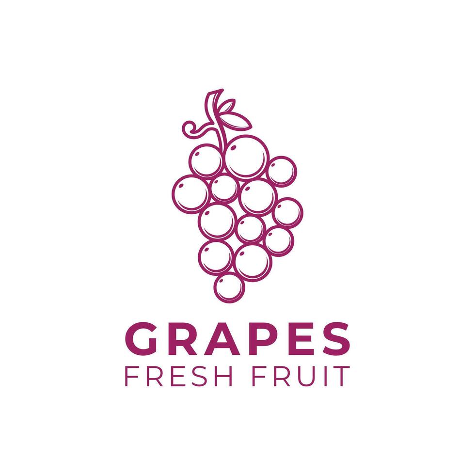 grape fresh fruit logo design concept idea vector
