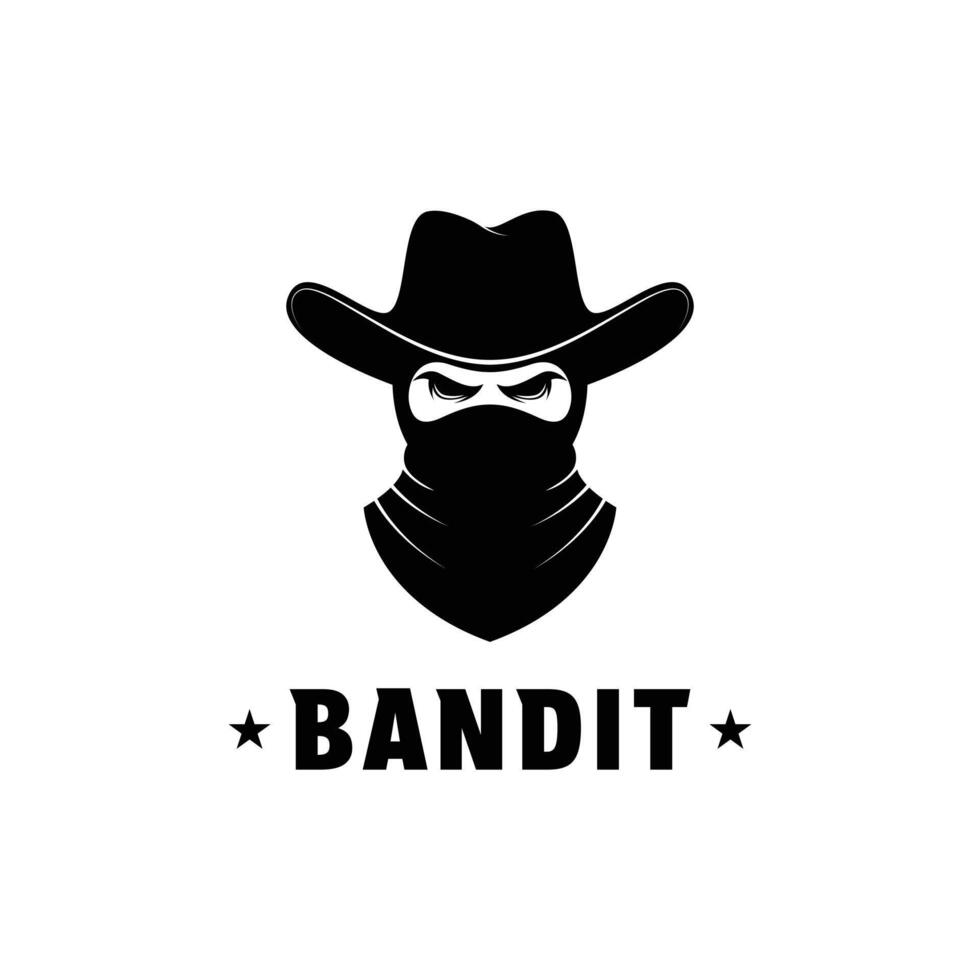 bandit cowboy logo design concept idea vector