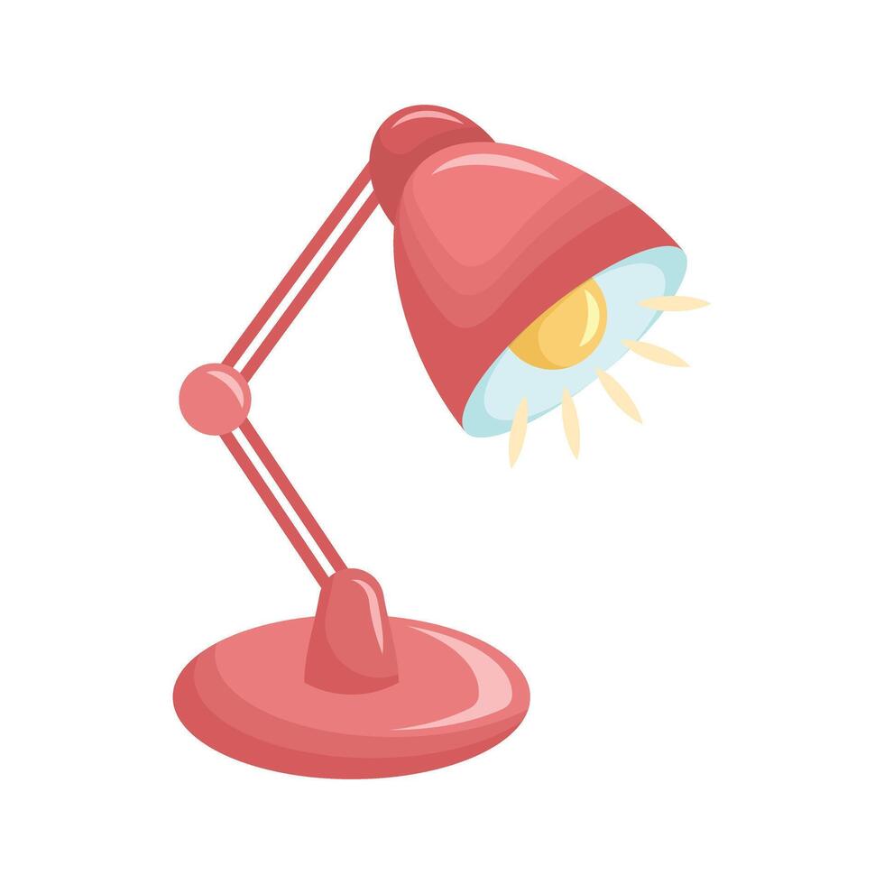 Desk lamp icon in flat style. Spotlight illustration on isolated background. Light bulb sign business concept. vector