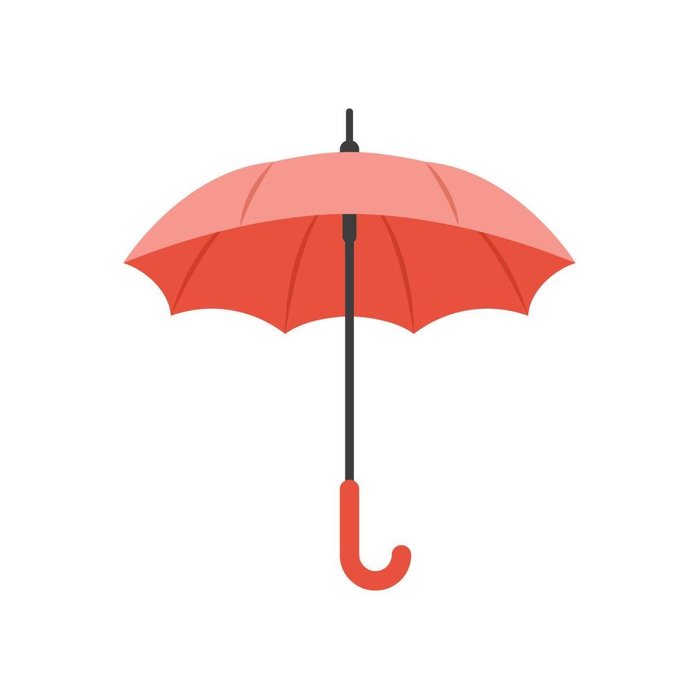 Waterproof umbrella icon in flat style. Parasol illustration on isolated background. Rainy protection sign business concept. vector