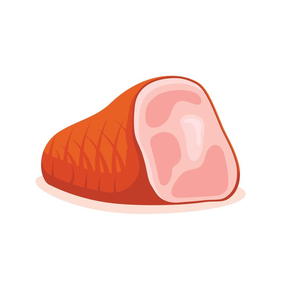 Raw meat icon in flat style. Lamb or beef illustration on isolated background. Fried protein meal sign business concept. vector
