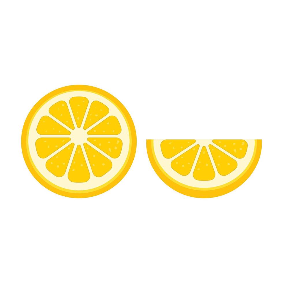 Lemon fruit icon set in flat style. Organic fruits illustration on isolated background. Vitamin C food sign business concept. vector