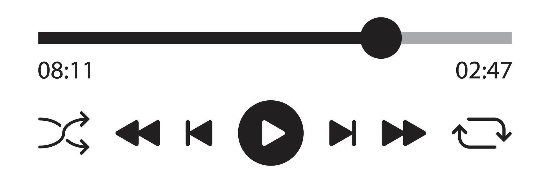 Play button icon in flat style. Music player illustration on isolated background. Playback interface sign business concept. vector