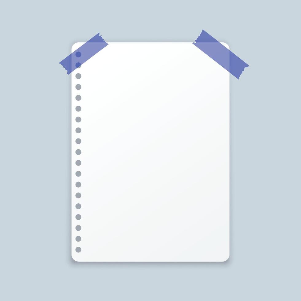 White sheet of paper in flat style. Empty paper note illustration on isolated background. Blank document sign business concept. vector