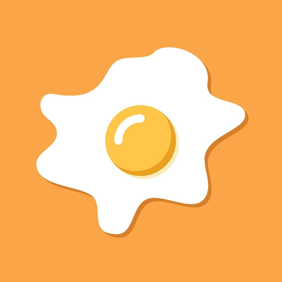 Fried egg icon in flat style. Omelet illustration on isolated background. Healthy food sign business concept. vector