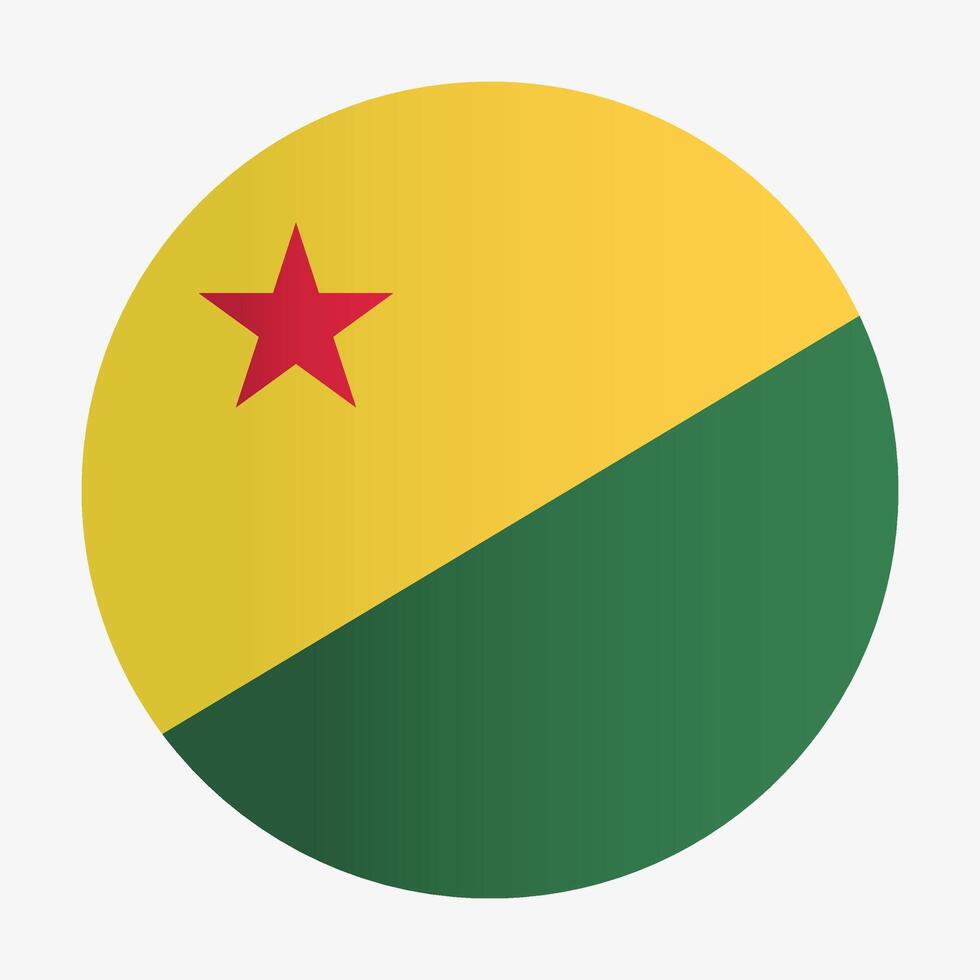 Flag of Acre state of Brazil. Bandeira oficial do Acre. Circle flag badge vector