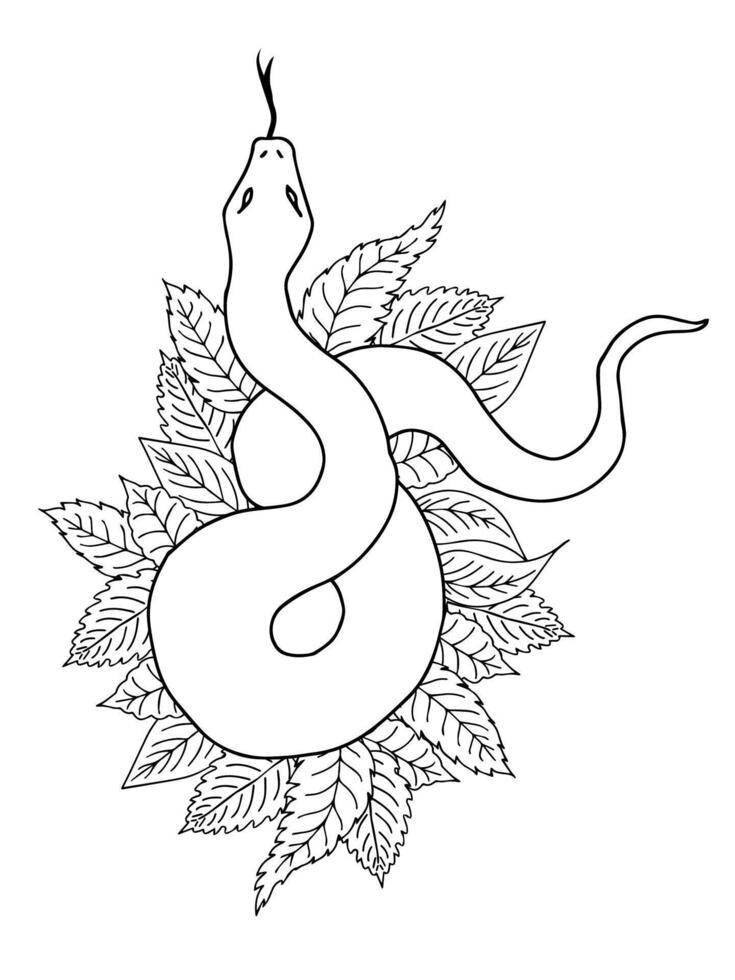 design illustration snake outline vector