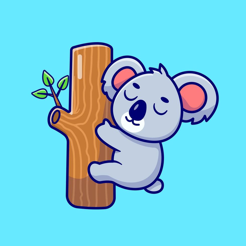 Cute Koala Listening Music With Earphone Cartoon vector