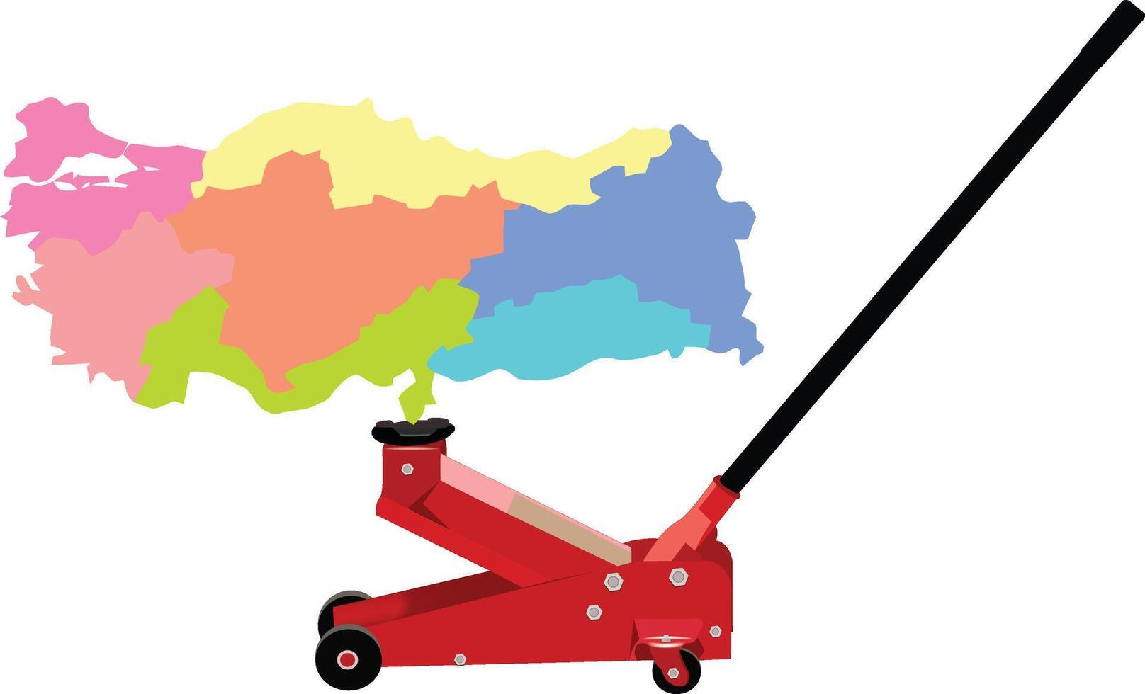 A red jack with a map of turkey on it vector
