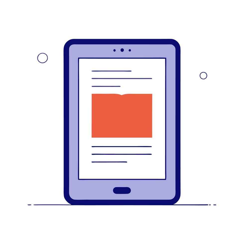 The tablet is a digital device that is used to read books vector