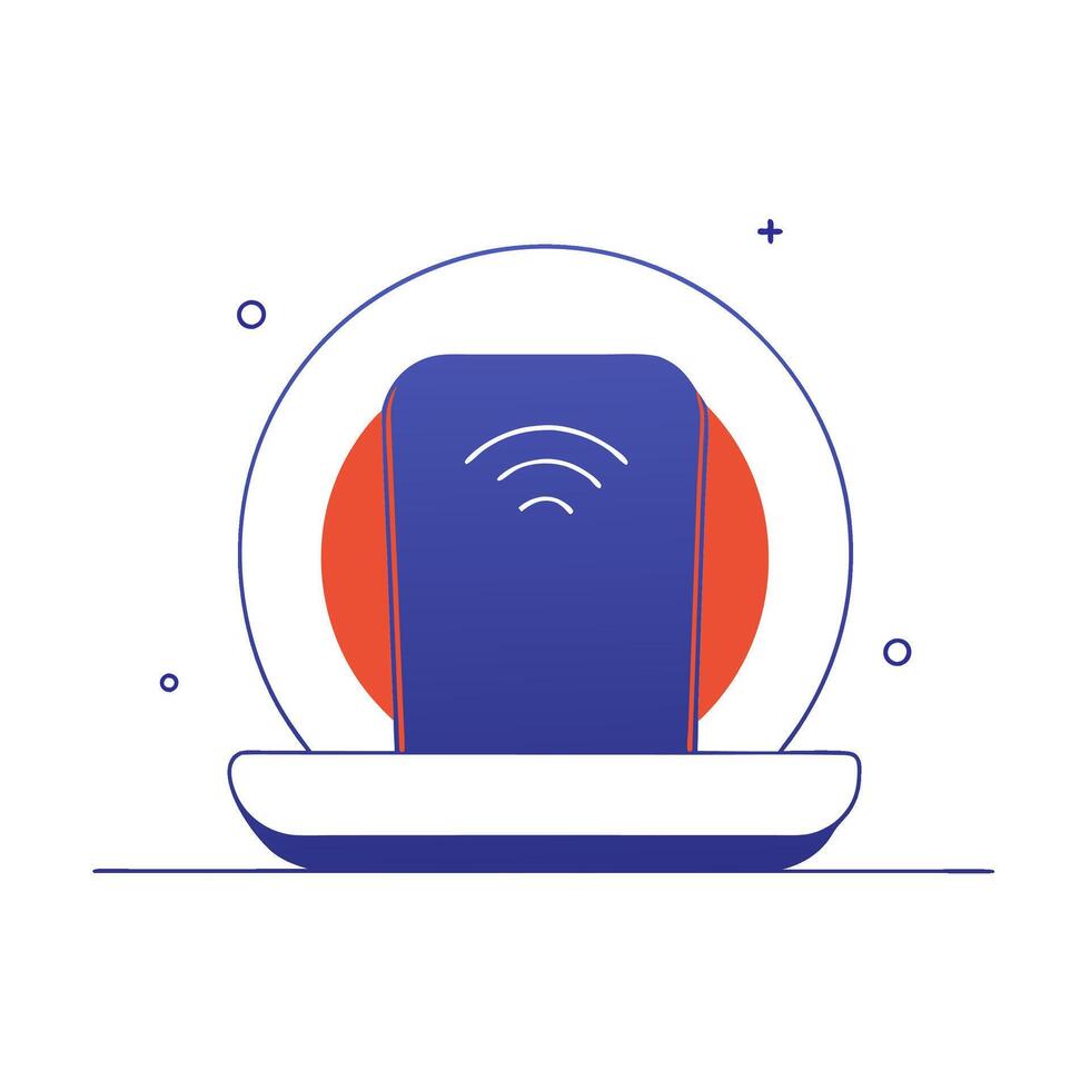 A phone with a wifi icon on top of it vector