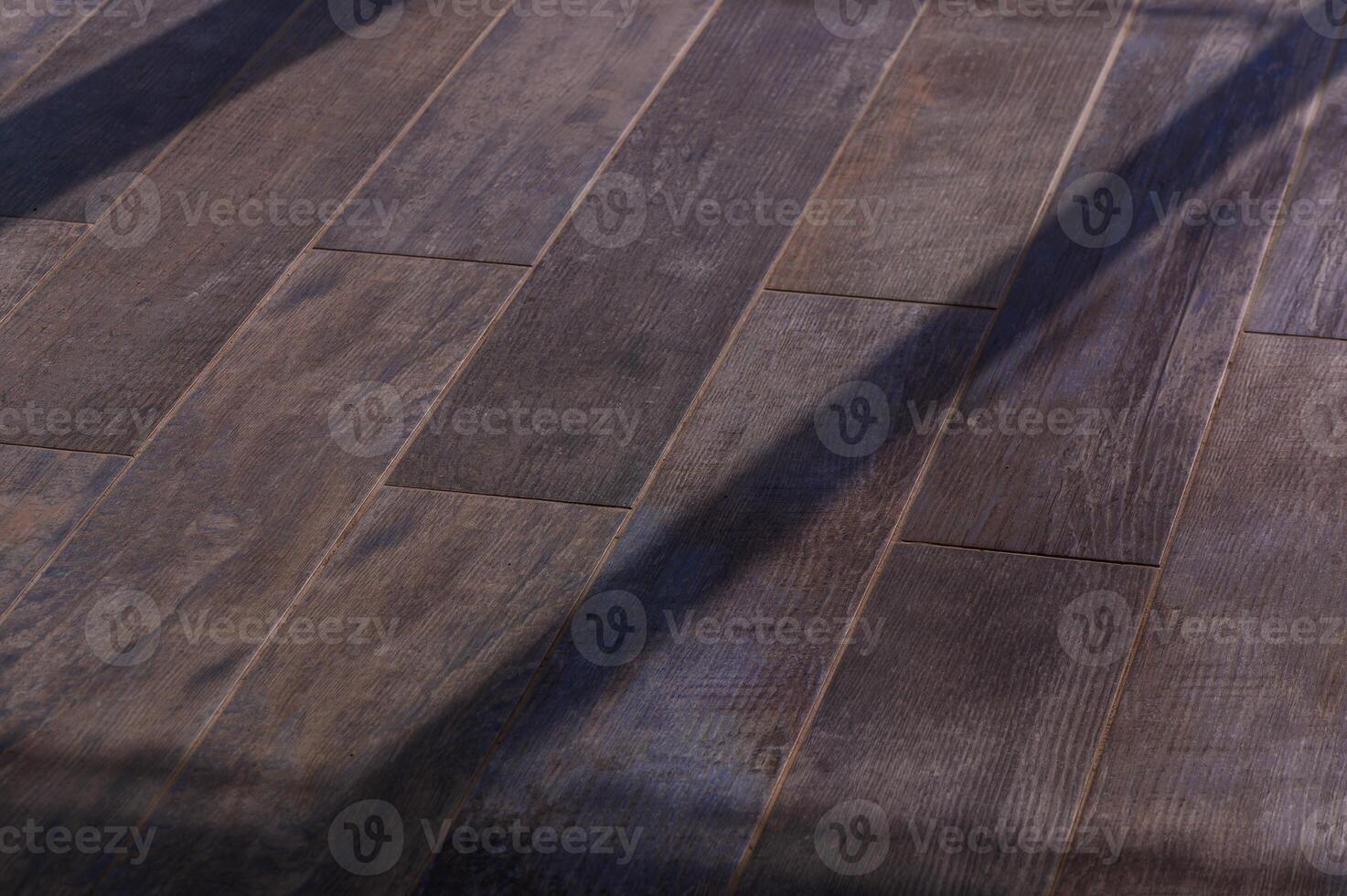 Warm Sunlight Filters Through, Casting Intricate Shadows on a Rustic Wooden Floor in a Tranquil Indoor Space photo