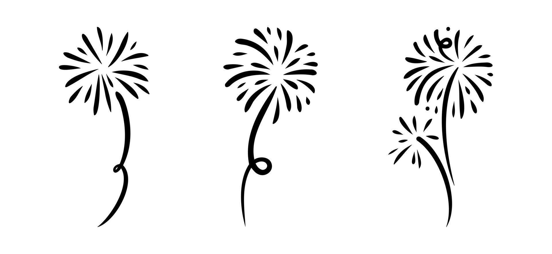 firework doodle, starburst hand drawn vector
