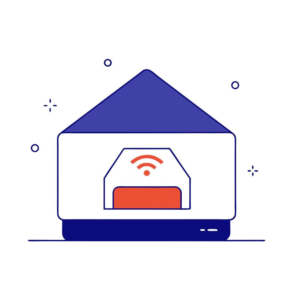 A house with wifi icon on it vector